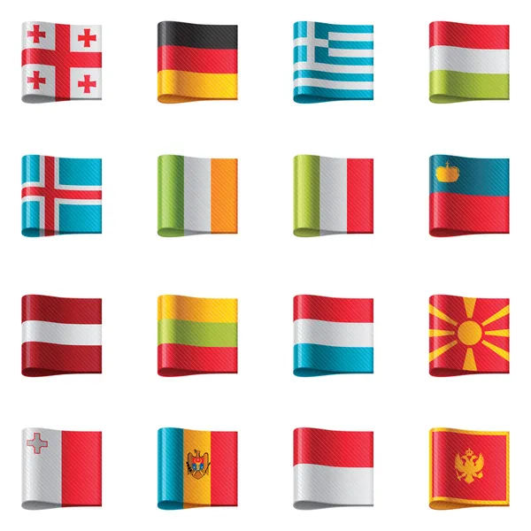Bandiere vettoriali. Europa, parte 2 — Vettoriale Stock