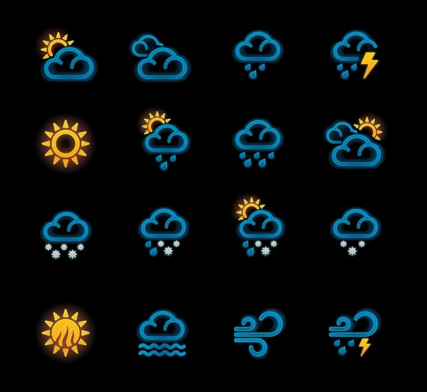 Vector weather forecast icons. Part 1 — Stock Vector