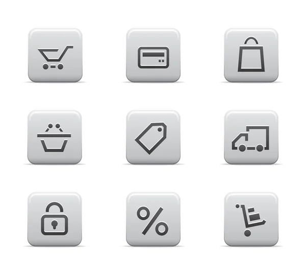 alışveriş simgeleri mat 2 set