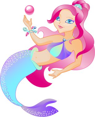 The mermaid is beautiful clipart