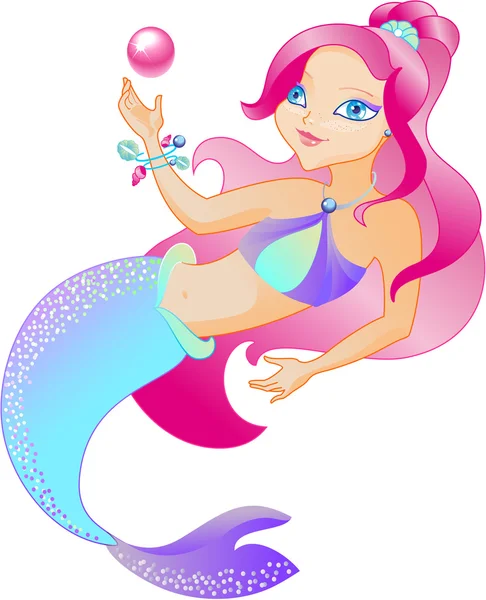 La sirena es hermosa. — Vector de stock