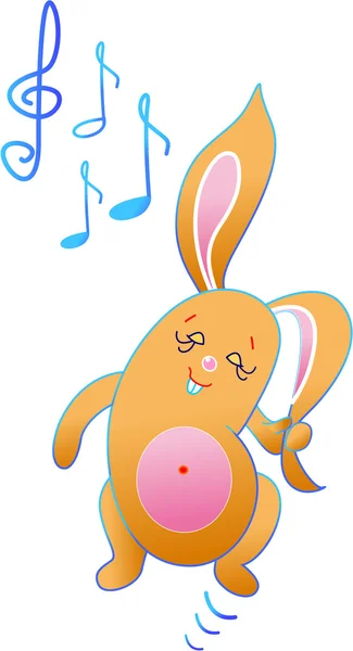 stock vector The rabbit is dancing