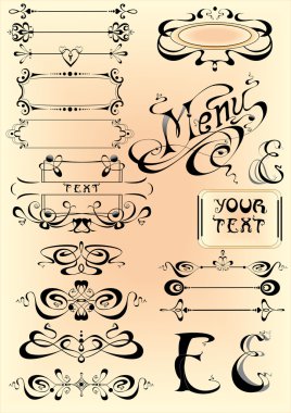 Vector set calligraphic clipart