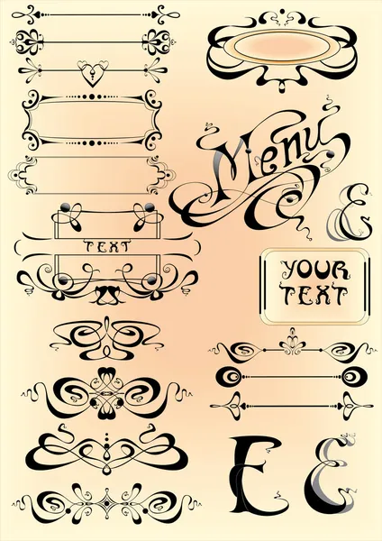 stock vector Vector set calligraphic