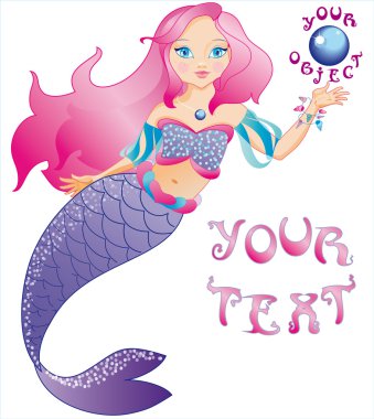 The little beautiful mermaid clipart