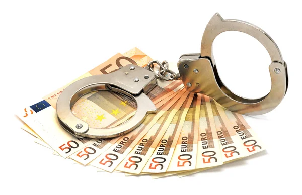Euros and handcuffs — Stock Photo, Image