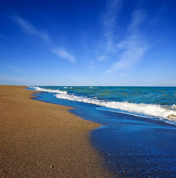 Lato morze, piaszczyste wybrzeże — Zdjęcie stockowe