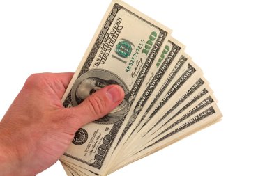 palm taking pack of dollars clipart