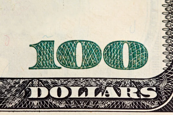 Closeup hundred dollar banknote — Stock Photo, Image