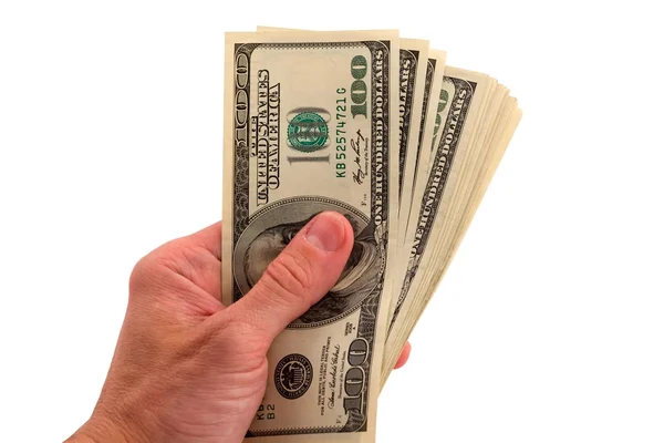 Holding pack of money — Stock Photo, Image