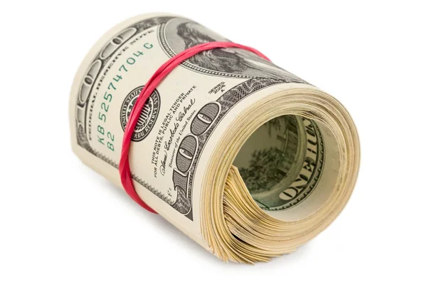 Twisted pack of dollars — Stock Photo, Image