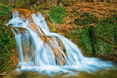 Beautiful spring water cascade