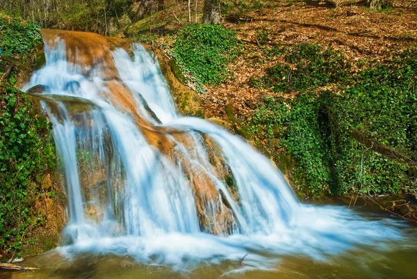 Beautiful spring water cascade — Stok fotoğraf
