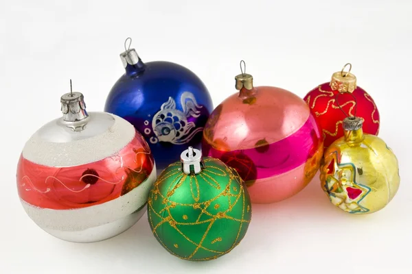 Heap of new year balls on a white background — Stock Photo, Image