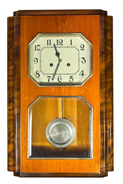 Reloj viejo aislado sobre un fondo blanco — Foto de Stock