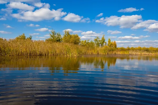 Herbstliche Flusslandschaft — Stockfoto