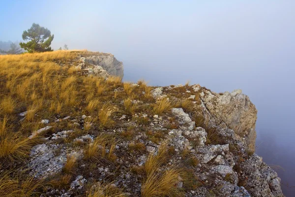 山の斜面は霧の中 — ストック写真