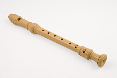 Plastic soprano flute on a white background clipart