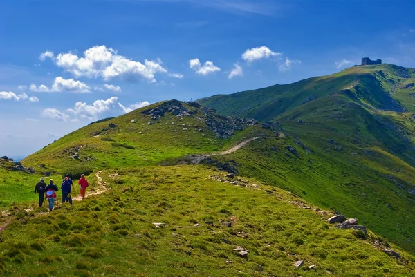 stock image Hikers in a mountains