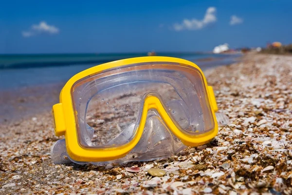 stock image Diving mask on a sea coast