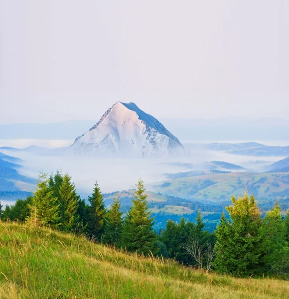 Fantasía paisaje de montaña en la madrugada — Foto de Stock