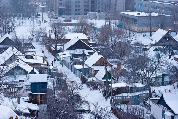 Winterliche Stadtlandschaft — Stockfoto