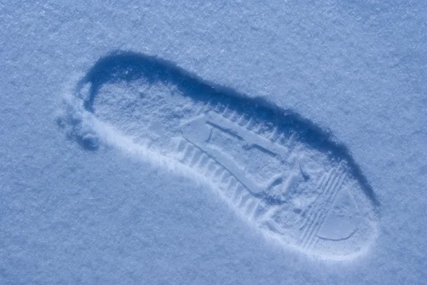 Menschliche Spur auf Schnee — Stockfoto