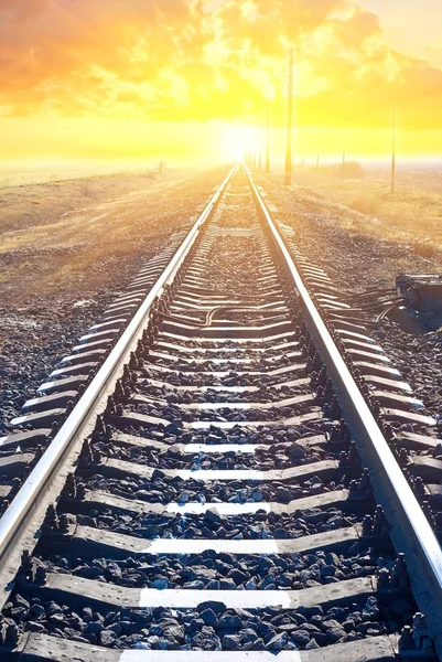 Railway to the sunset — Stock Photo, Image