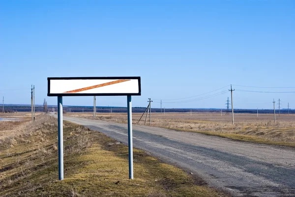 Road sign marked the end of city — Stock Photo, Image