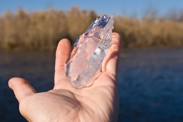 stock image Piece of ice on a palm