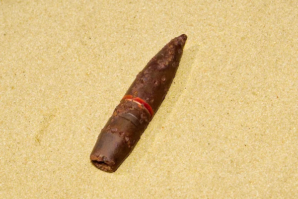 Пуля на песке — стоковое фото