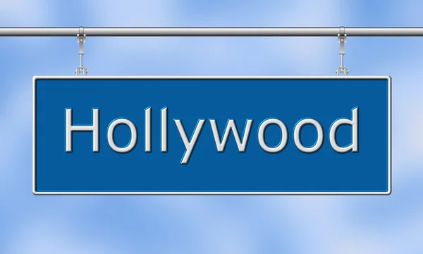 Estandarte de Hollywood estilizado sobre un fondo azul del cielo — Foto de Stock