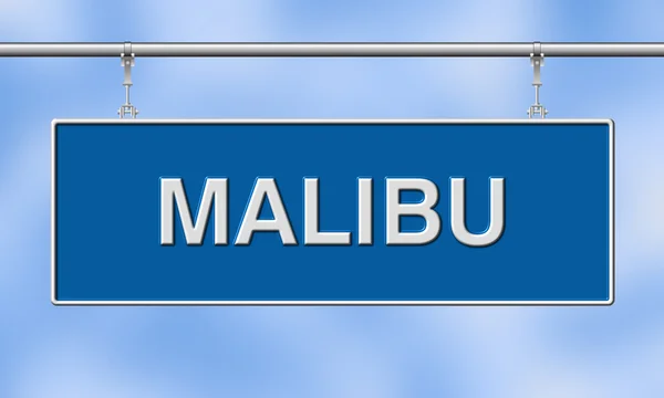 Bannière Malibu stylisée sur fond bleu ciel — Photo