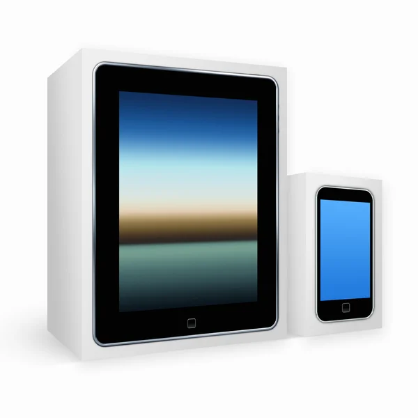Stylized tablet pc and mobile phone — Stock Photo, Image