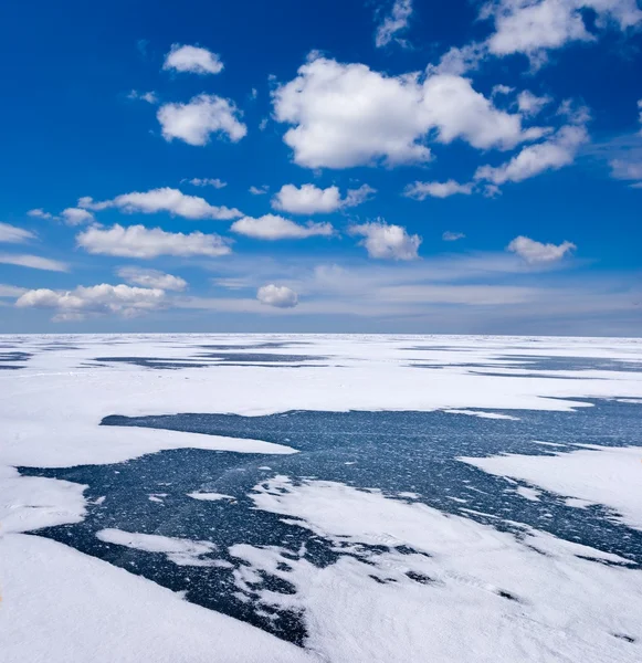 Kış Donmuş Nehir — Stok fotoğraf
