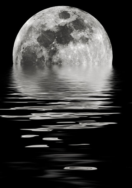 Moon reflected in a water