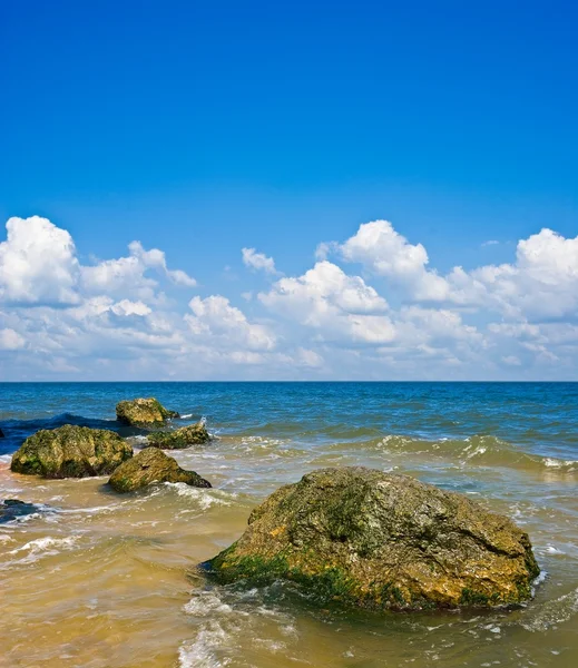 Sommaren havet och en molnig himmel — Stockfoto