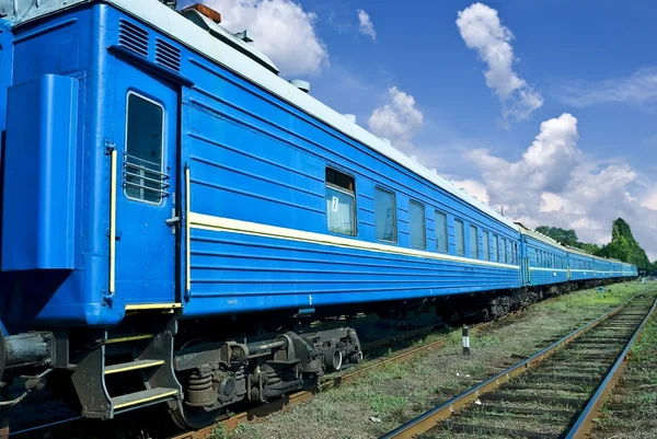 Treno blu — Foto Stock