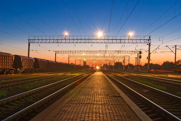 Railway station at the morning — Stock Photo, Image