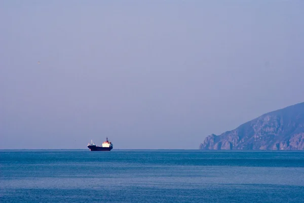 Грузовой корабль на море — стоковое фото