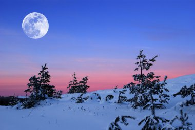 Winter evening clipart