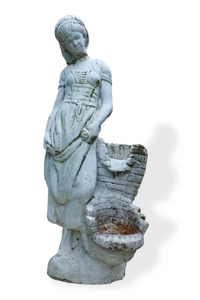 Beyaz bir arka plan üzerinde izole eski heykelciği — Stok fotoğraf