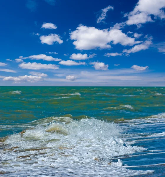Havets kust med vågor — Stockfoto