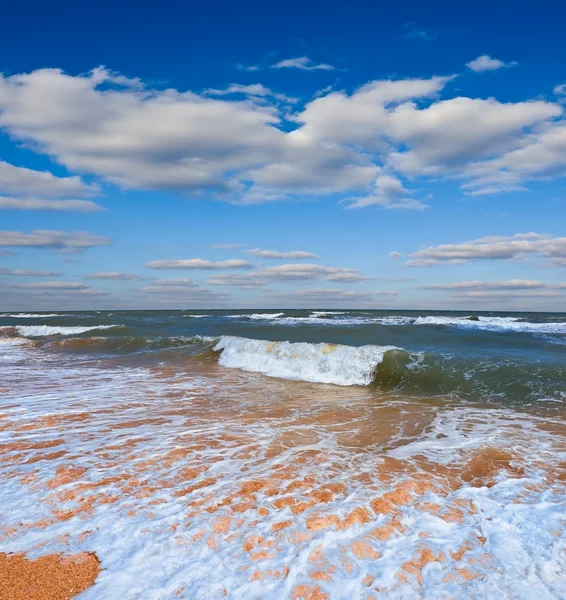 Summer sea beach wuit waves — Stock Photo, Image