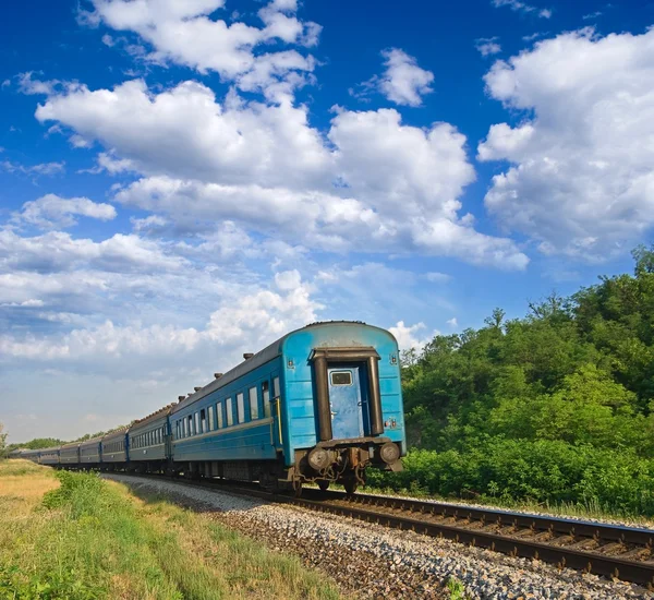 Blue train — Stock Photo, Image
