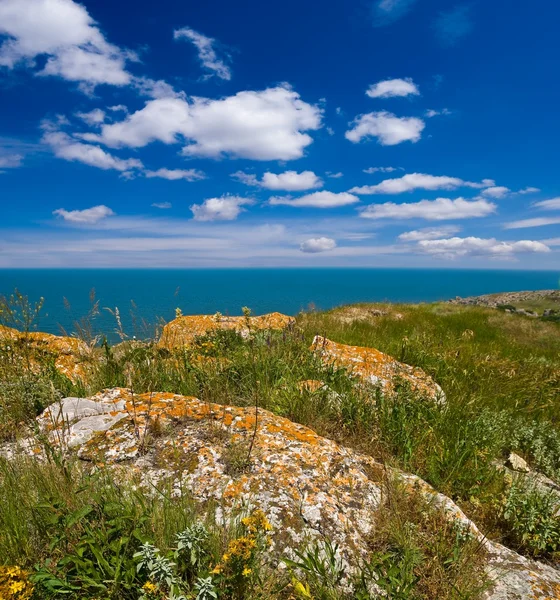 Kamieniste pola nad morze — Zdjęcie stockowe