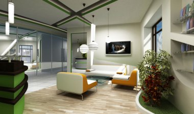 Modern interior reception clipart