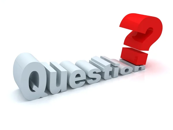 stock image 3d red question