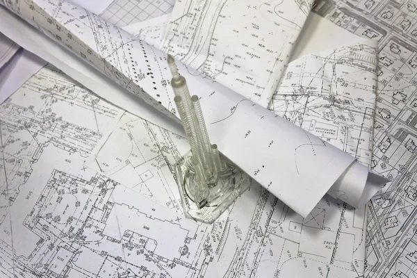 Drawings plans — Stock Photo, Image