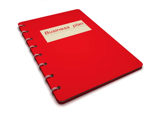 Kniha s nápisem podnikatelský plán — Stock fotografie